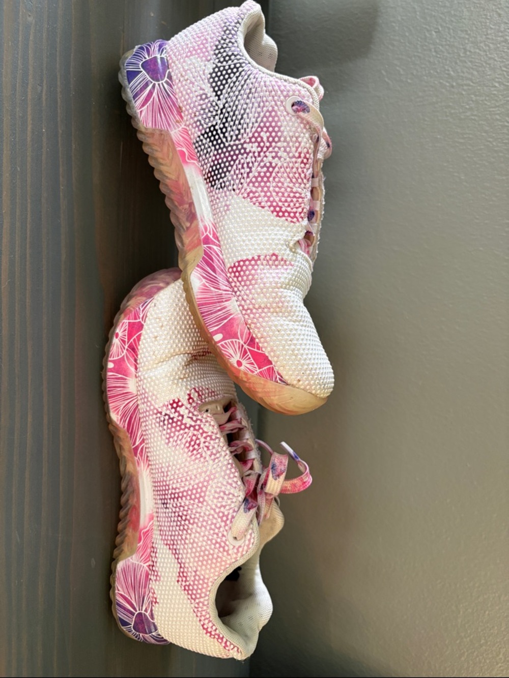 NOBULL White Pink Purple Floral Athletic Shoes - Picture 5 of 5